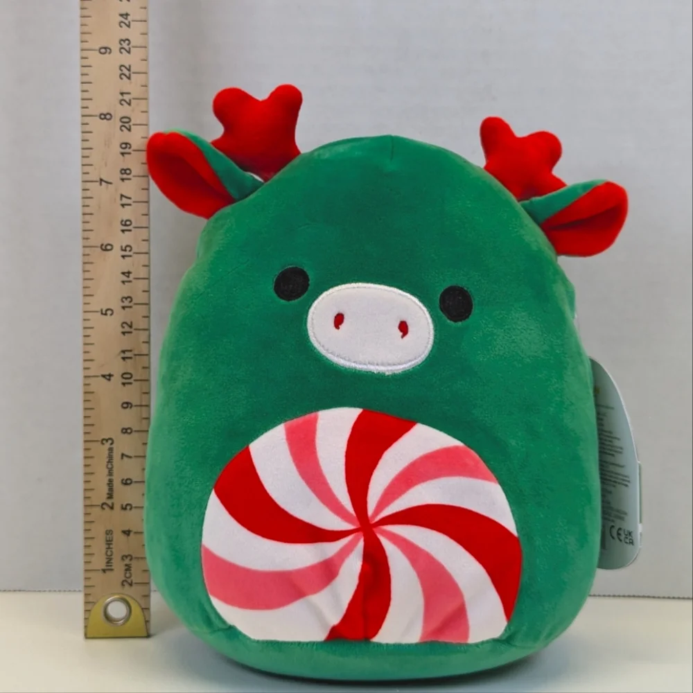 Squishmallows Zumir the Green Moose Christmas Peppermint Stuffed Animal Plush